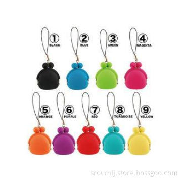 Small Round Silicone Coin Purse Waterproof Green / Pink Wit